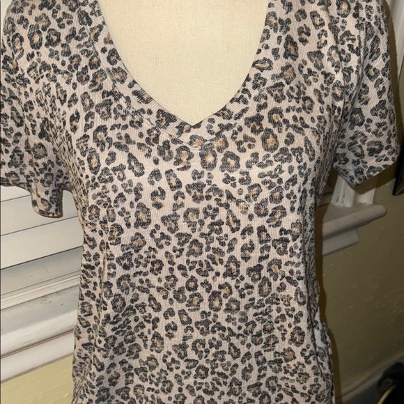 ‘Kailey Beige’ Relaxed V Neck Leopard Tee - Picture 7 of 7